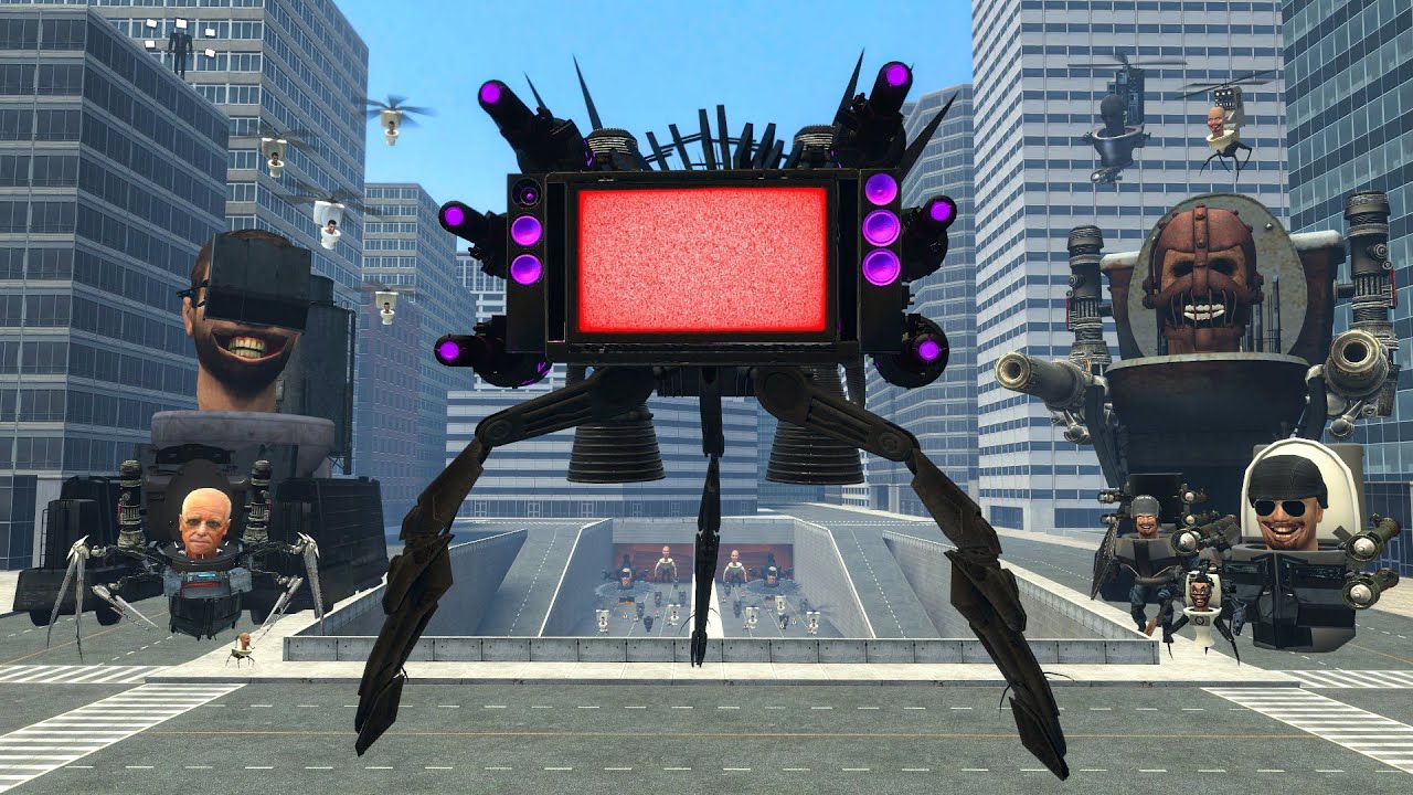NEW UPGRADED TV STRIDER VS ALL SKIBIDI TOILET BOSSES In Garry's Mod!