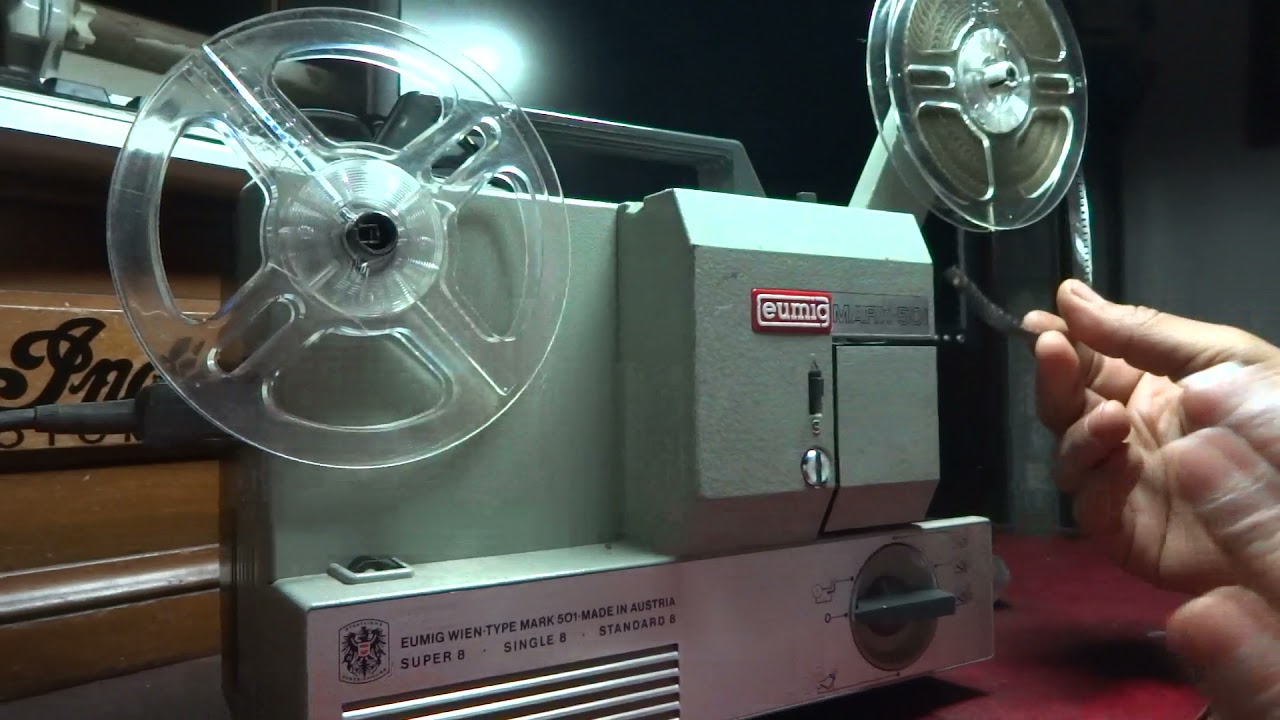 Vintage EUMIG MARK 501 8mm/Super 8mm Cine Film Projector Working with Test Film