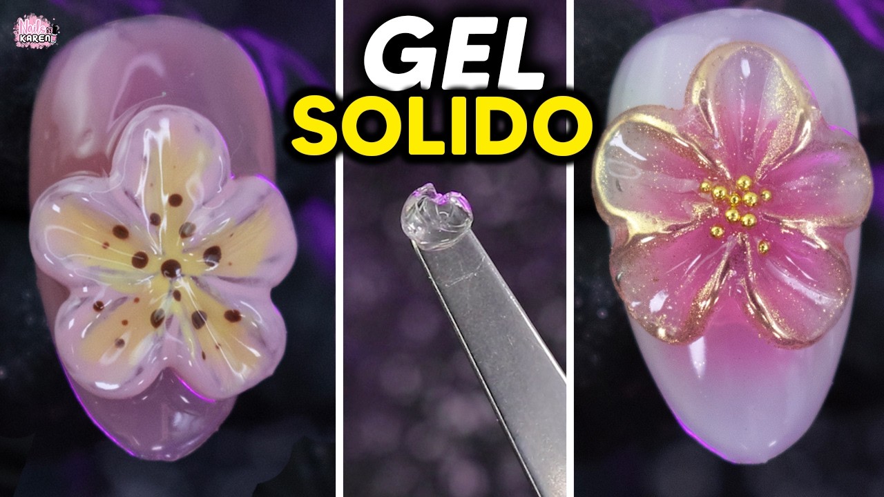 Paso a Paso FLORES con GEL SOLIDO| Tendencia 🔥