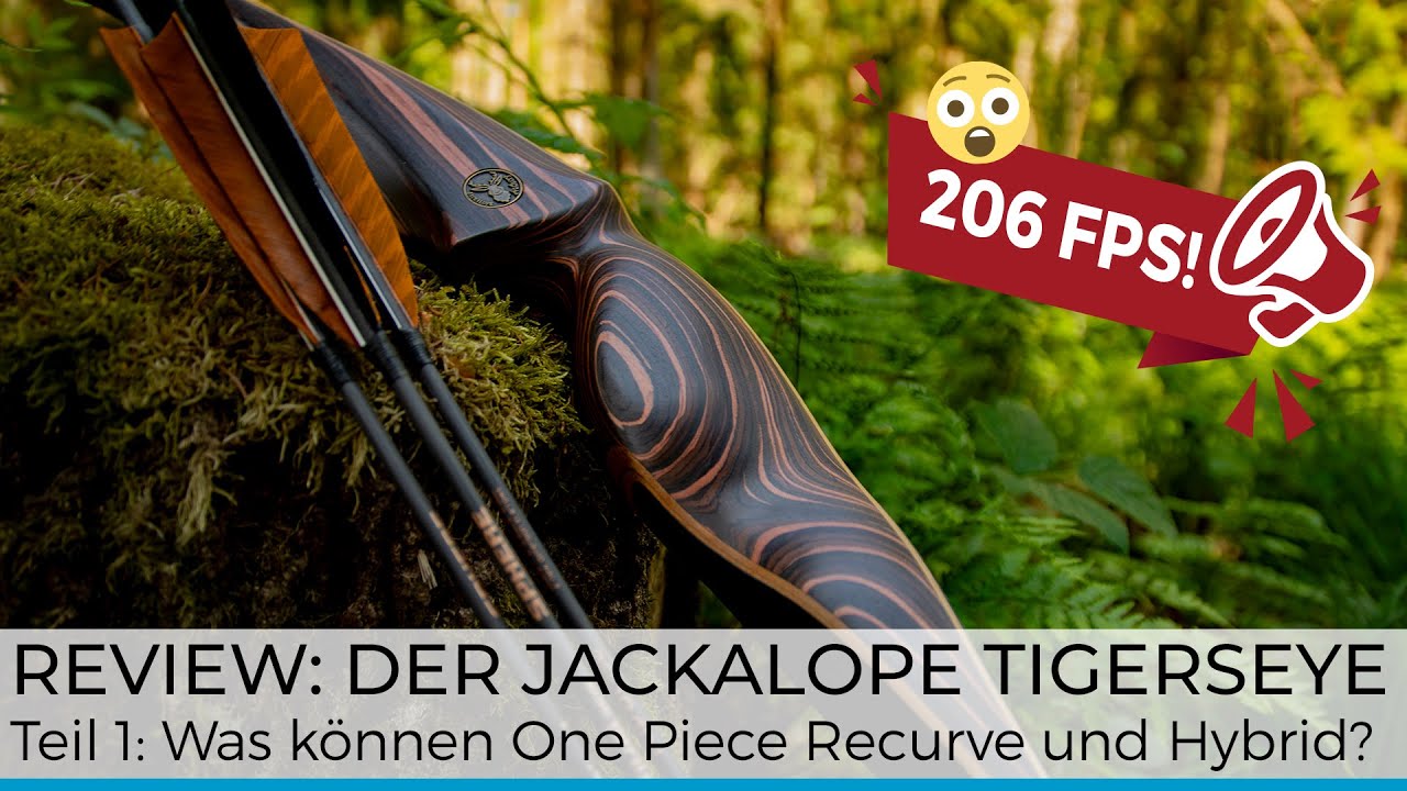 Review: Der neue Tigerseye One Piece Recurve & Hybridbogen von JACKALOPE im gro&szlig;en Speedtest