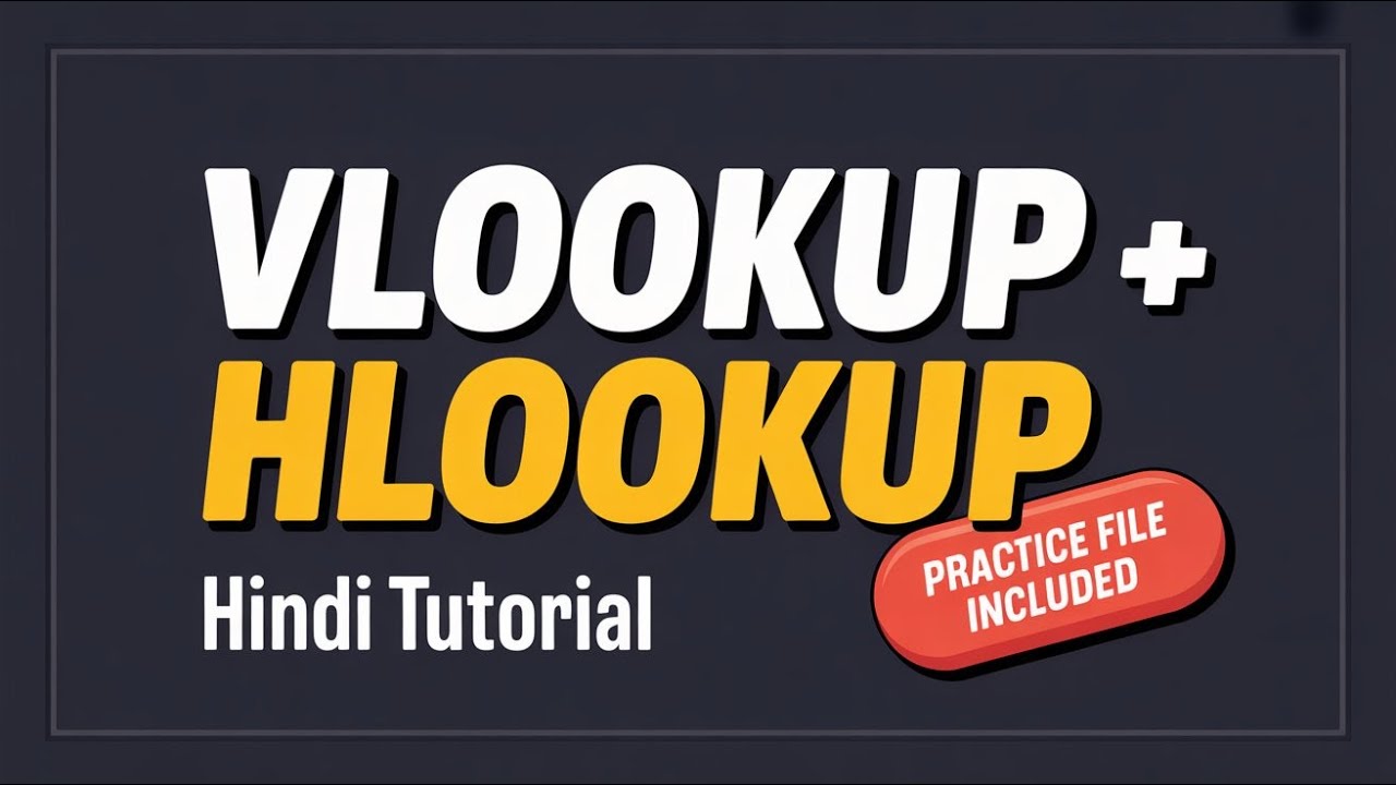 Excel VLOOKUP & HLOOKUP Full Tutorial in Hindi | Step by Step Excel Lookup  Explained LECTURE 6