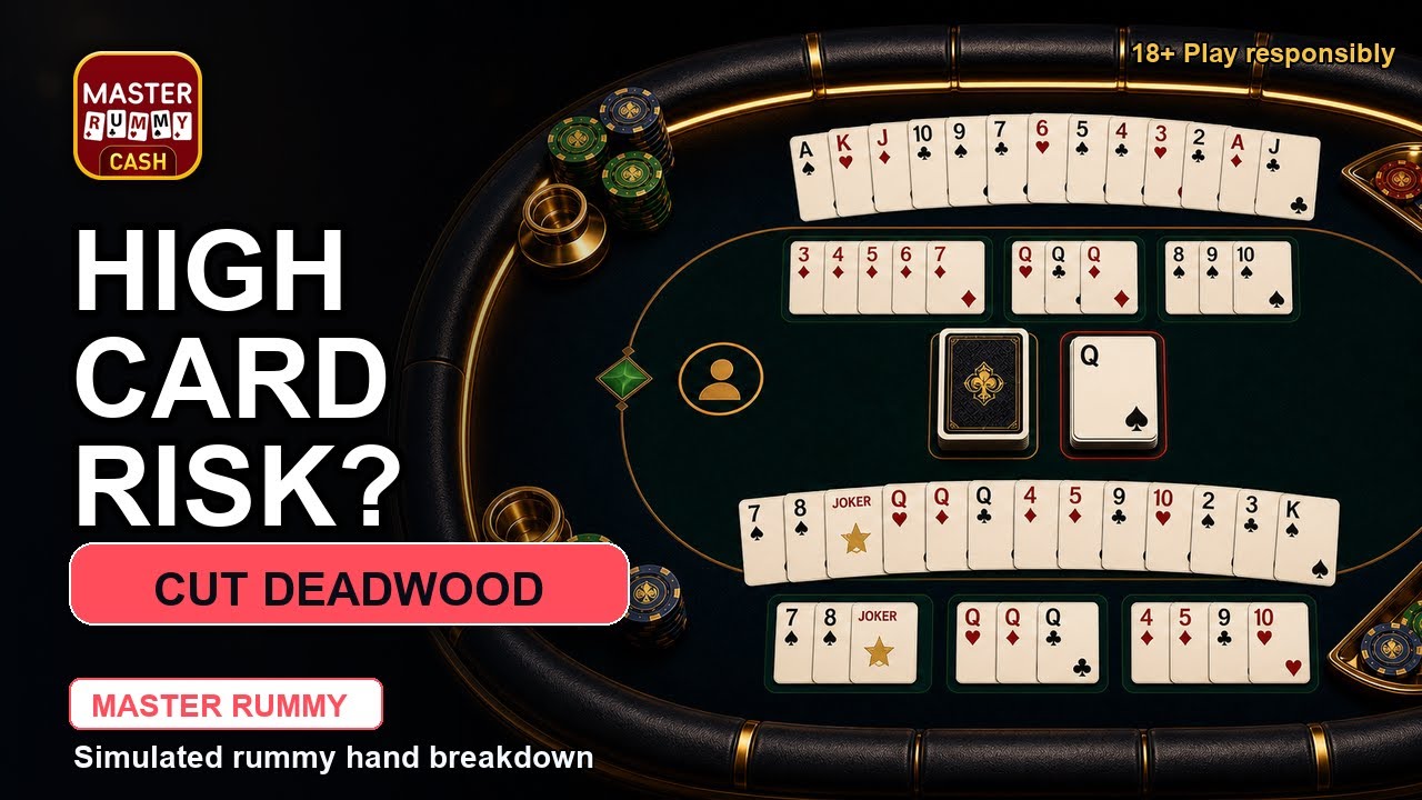 Master Rummy: High Card Pressure: Simulated Rummy Hand | English Simulated Rummy Example