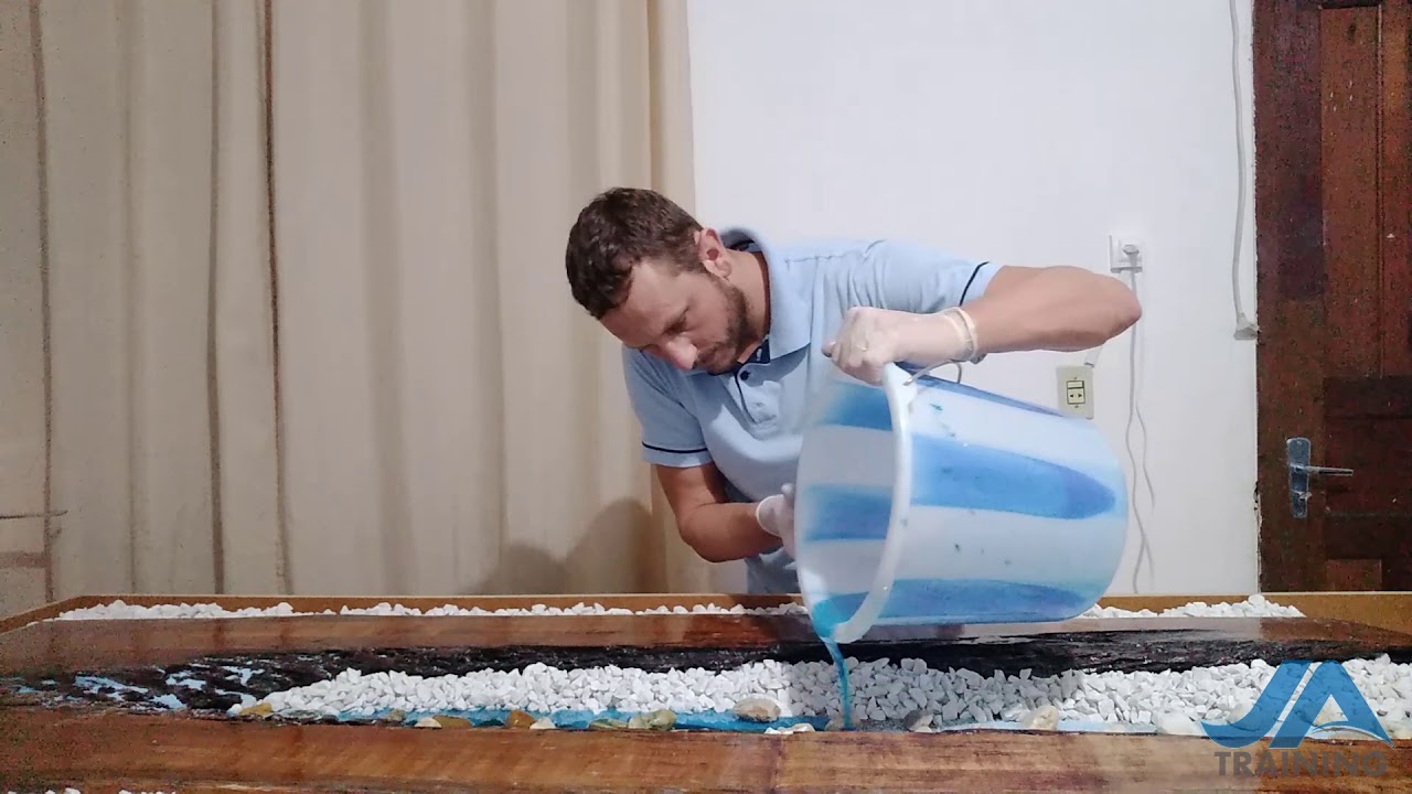 Mesa de Pedras e Resina Epóxi | Por JA Training