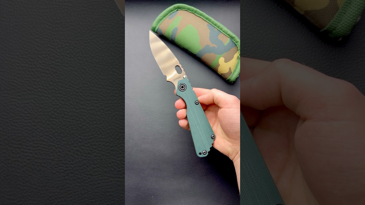 Strider SNG CC Titanium Forest Green G10 Bronze Tiger Stripe CPM-20CV