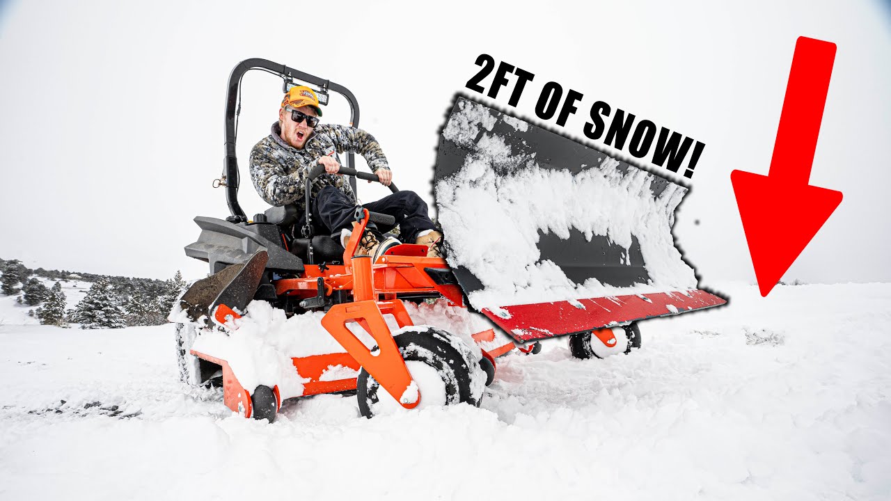 Plowing Driveway with my LAWN MOWER