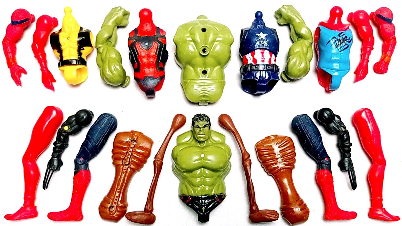AVENGERS TOYS MARVEL'S HULK WOLVERINE SPIDER-MAN 2 CAPTAIN AMERICA SIREN HEAD SUPERHERO TOYS VIDEO