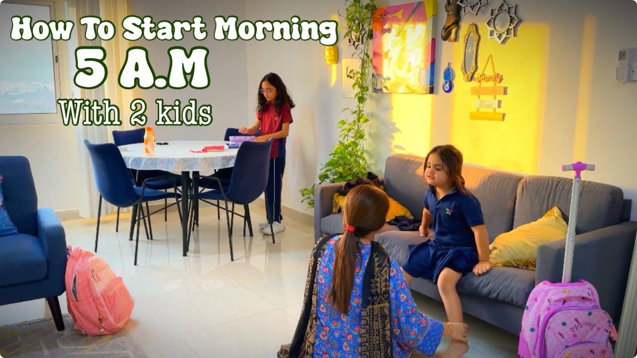 How To Start MORNING At 5 A.M☕️☀️Kids Lunchbox & breakfast ~ Morning Cleaning 🧹Pakistani mom vlogger