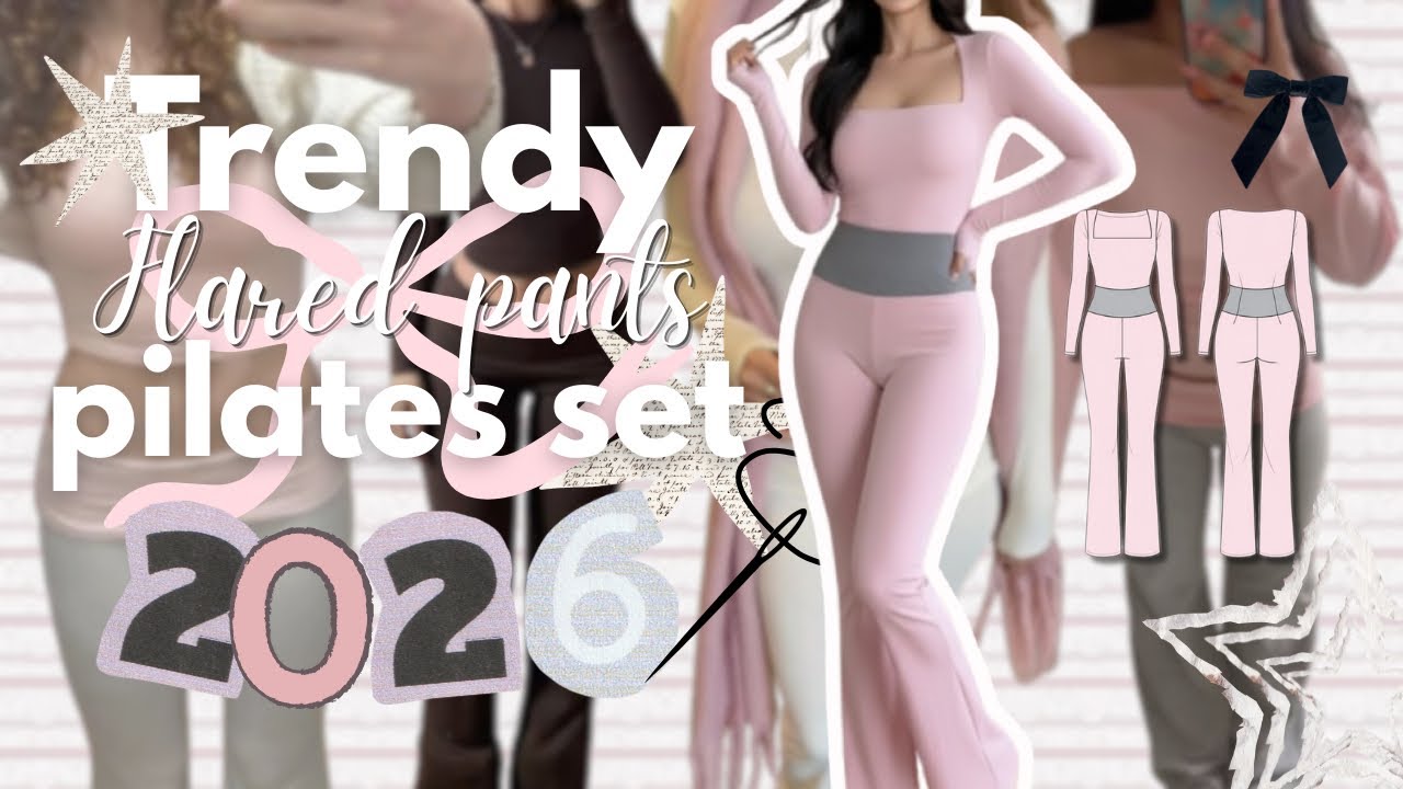 How to Sew flared pants Trendy set  | Easy Sewing Tutorial + Pattern