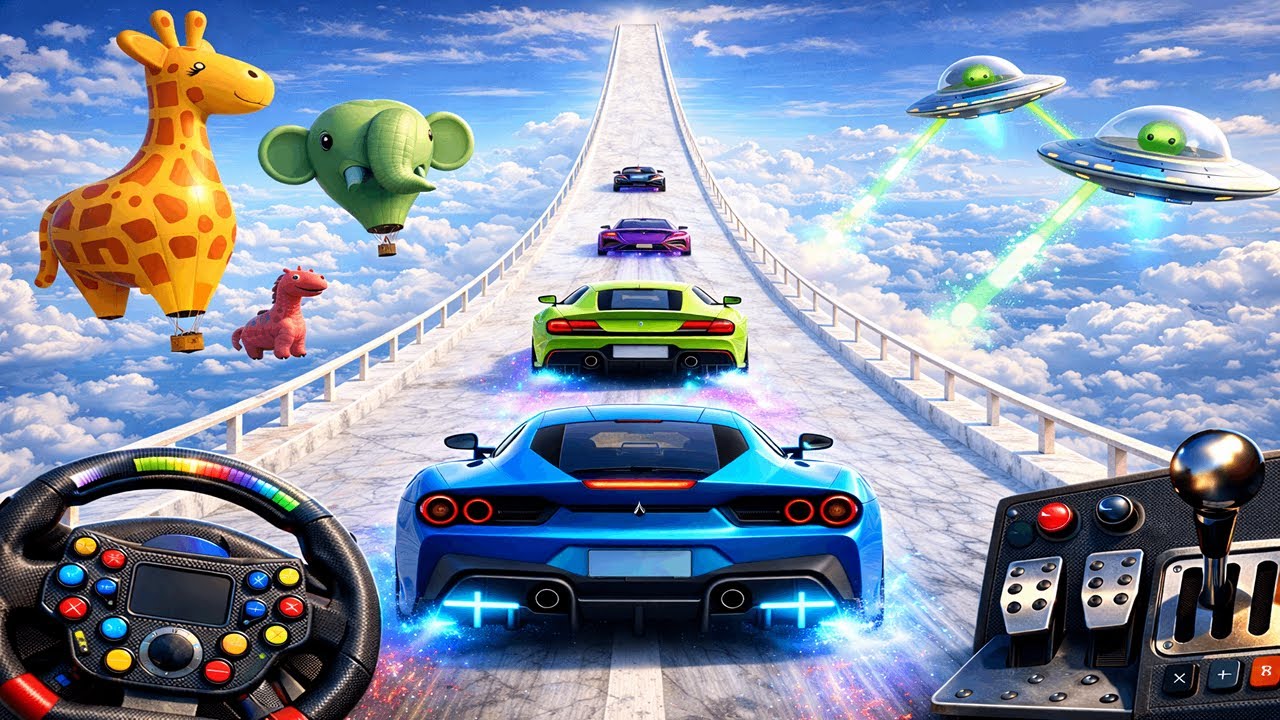 CAR RACE MEGA RAMP STUNTS | GT MASTER RAMP RACING | IMPOSSIBLE CAR STUNT CHALLENGE | ANDROID GAME P4