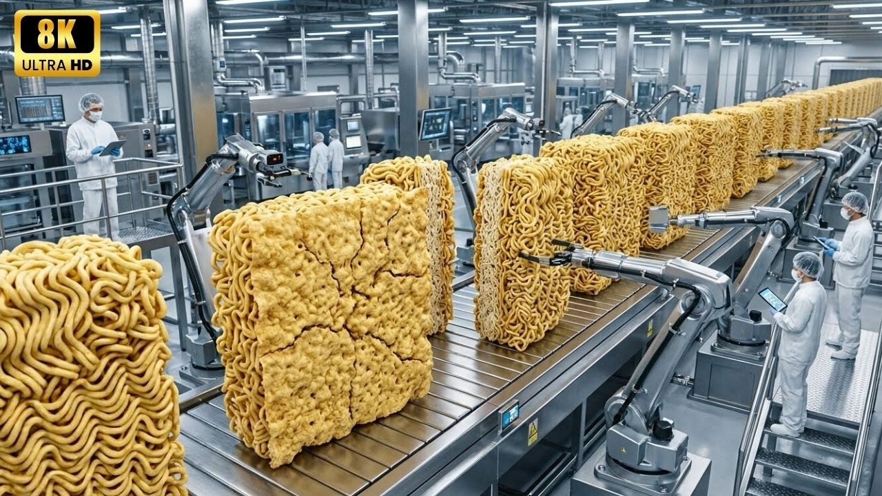 Inside a Modern Instant Noodle Factory: From Wheat Flour to Finished Instant Noodle Packs (Process)