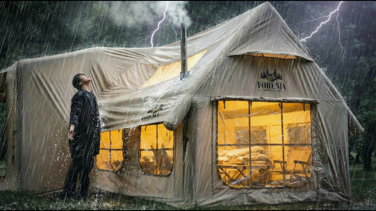 Camping in Heavy Rain 🌧️ ASMR (4 Hours)