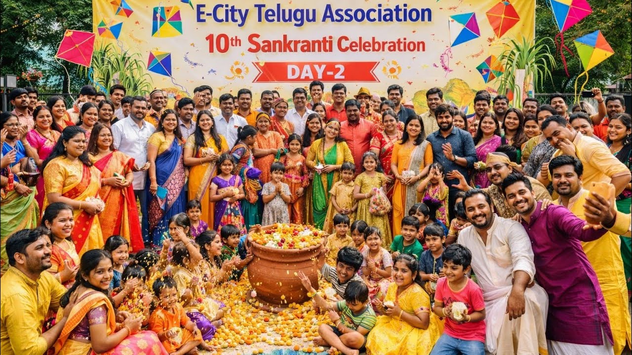 Tradition-Culture-Togetherness, E-City Telugu Association 10th Sankranti Celebrations-2026 (Day-2) 🎉