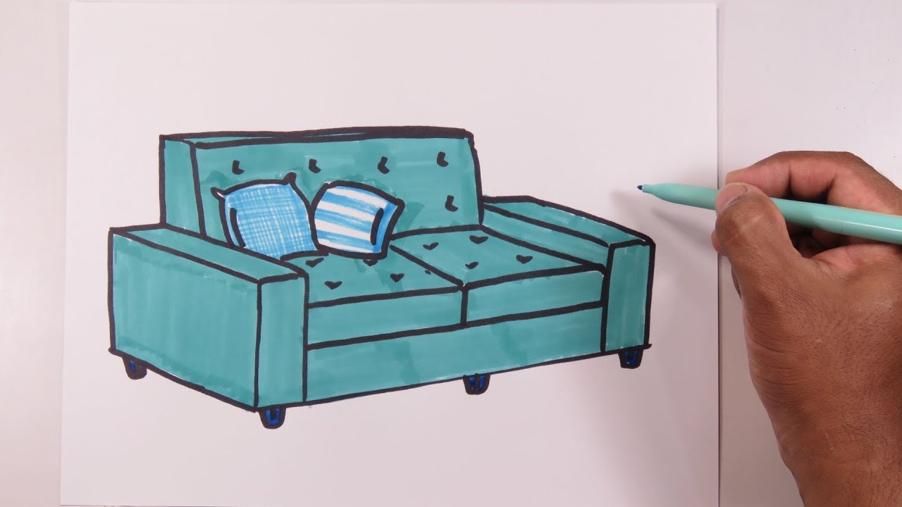 Learn how to easily draw a sofa