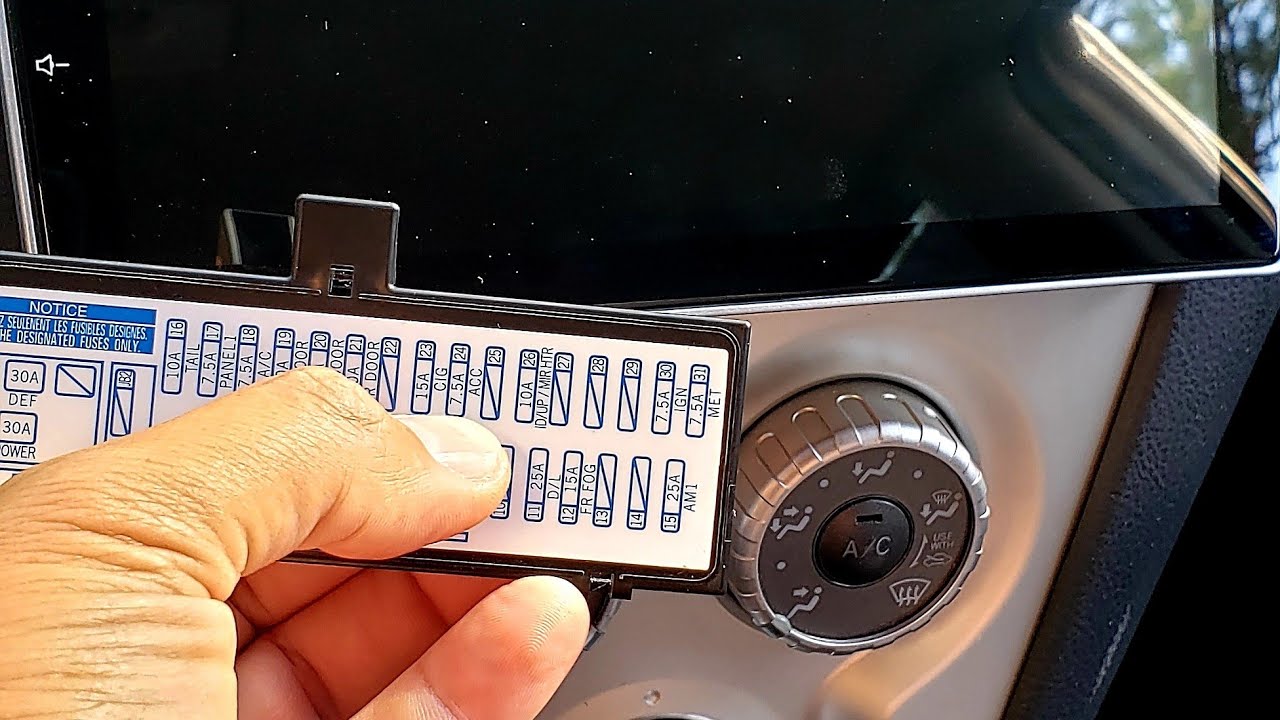 Qué fusible controla la radio o estereo de un Toyota Yaris 2007-2012