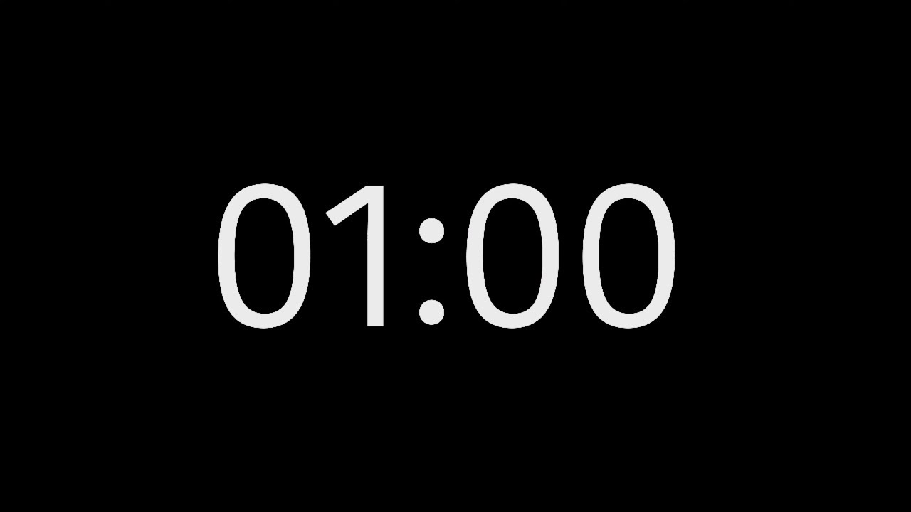1 Minute Countdown Timer 4K (no sound) - Black