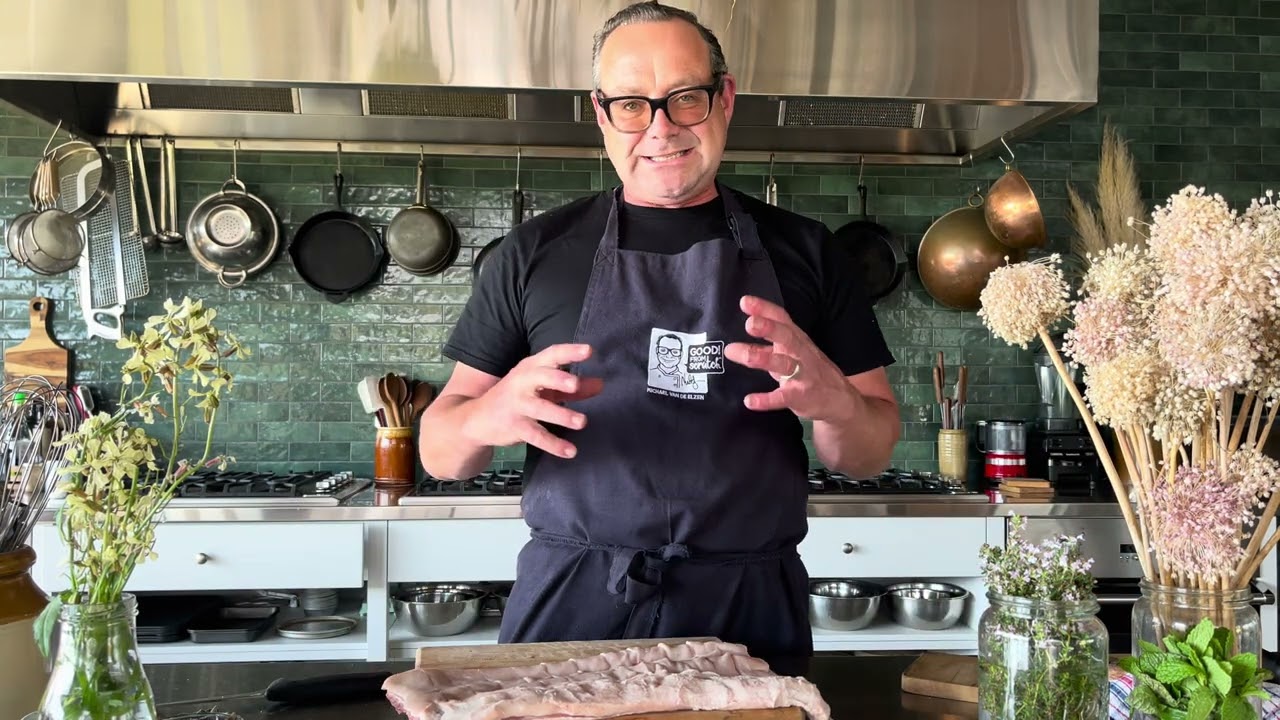 Rolling a Pork Belly for Roasting on the Engel Fire with Michael Van de Elzen