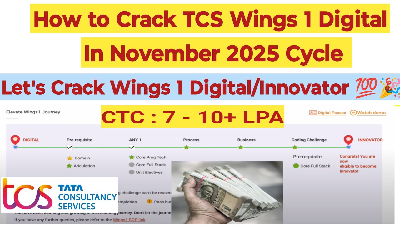 How to Crack TCS Wings 1 Digital/Innovator in November 2025 Cycle #tcs #money #job #itjobs #india 