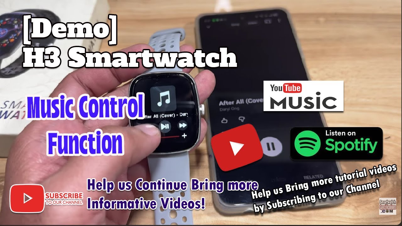 [Демонстрация] Смарт-часы H3 — функция управления музыкой через Bluetooth