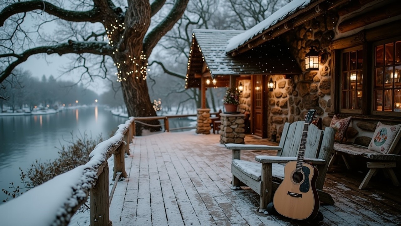 Спокойная зимняя музыка на гитаре | Акустическая гитара для учебы