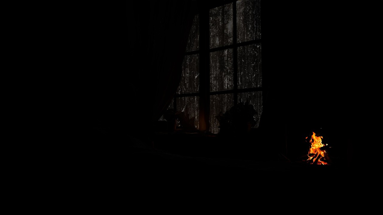 Cozy Cabin Rainstorm and Fireplace | Warm Fireside Sounds for Deep Sleep