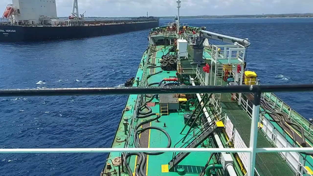 Alongside to MV.MINERAL HOKUSAI at Mauritius Anchorage Port Louis with the wind speed 20 kts