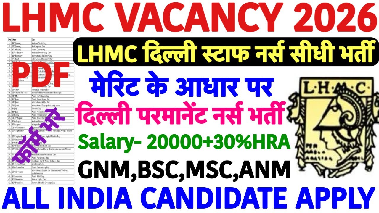 LHMC Staff Nurse Recruitment 2026💥LHMC Nursing Officer Vacancy 2026💥Staff Nurse Vacancy 2026|delhi