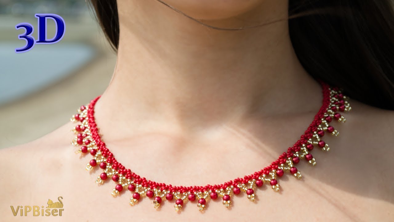 Beaded Necklace Sunrise. 3D Beading Tutorial