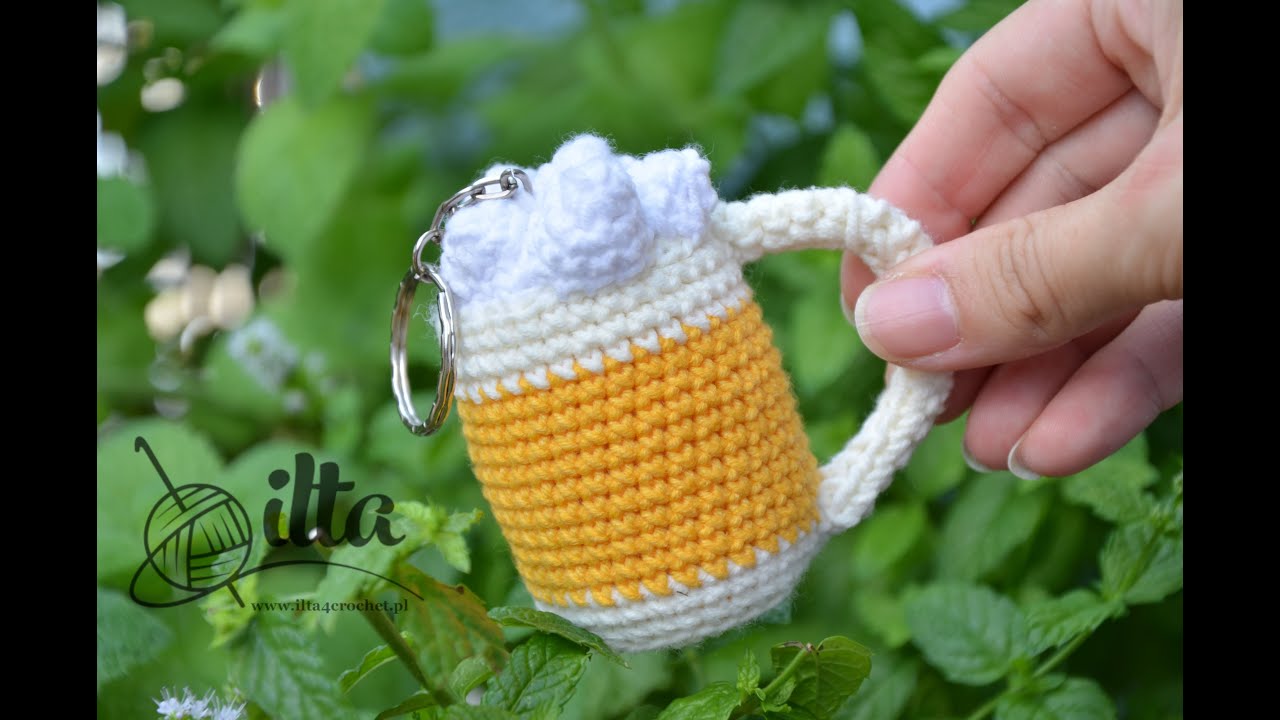 Jak zrobić szydełkiem kufel piwa (breloczek) - ilta4crochet