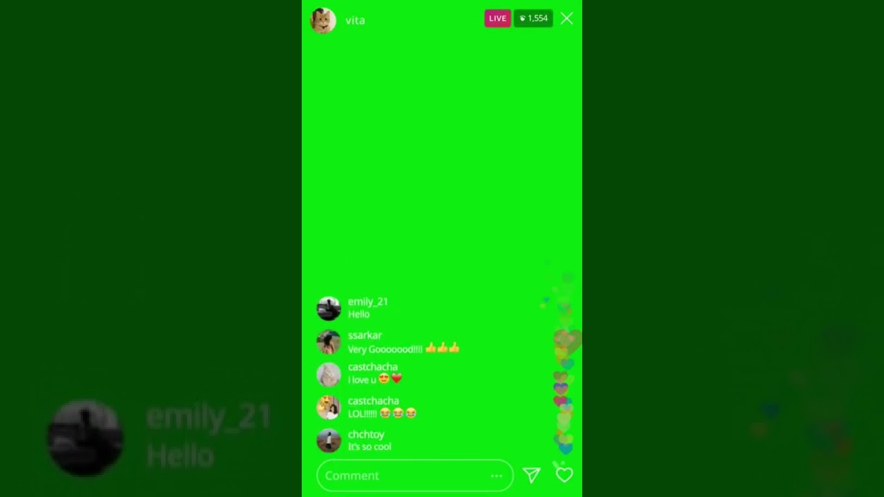 Instagram live green screen effect