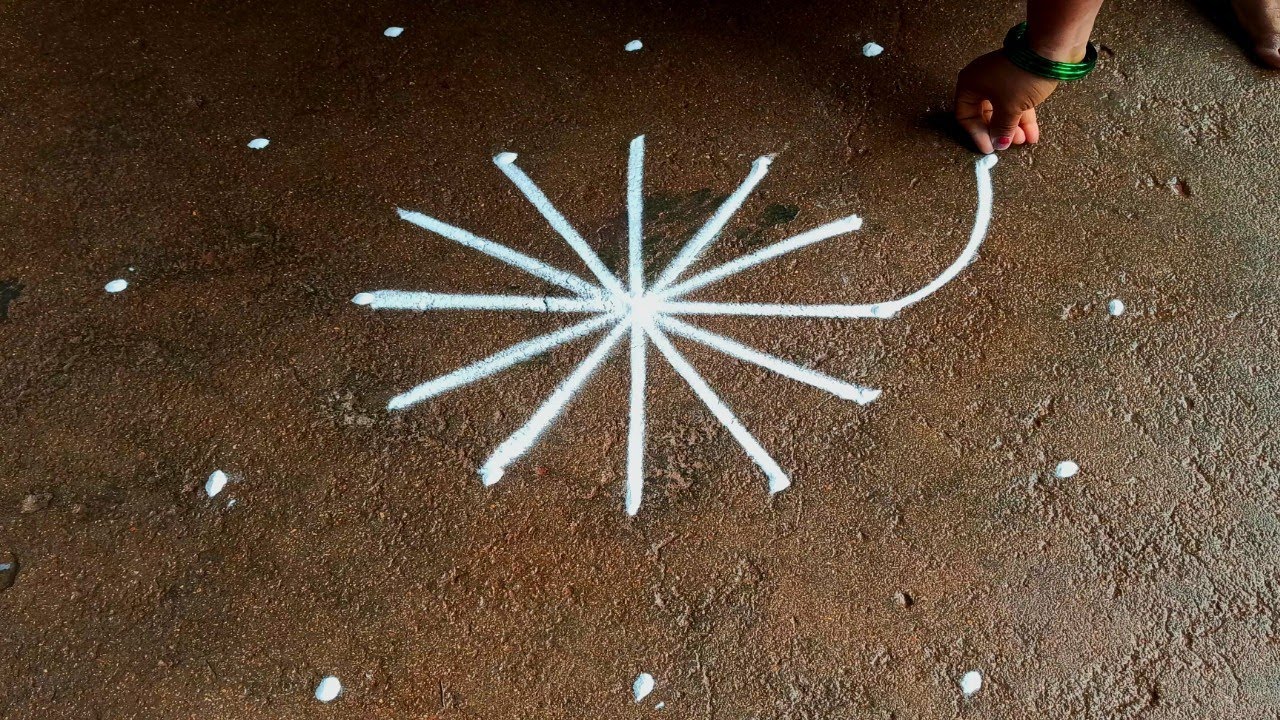 Ugadi special flowers rangoli|5*3 panguni madham kolam| Begginners rangoli| super Beautiful rangoli
