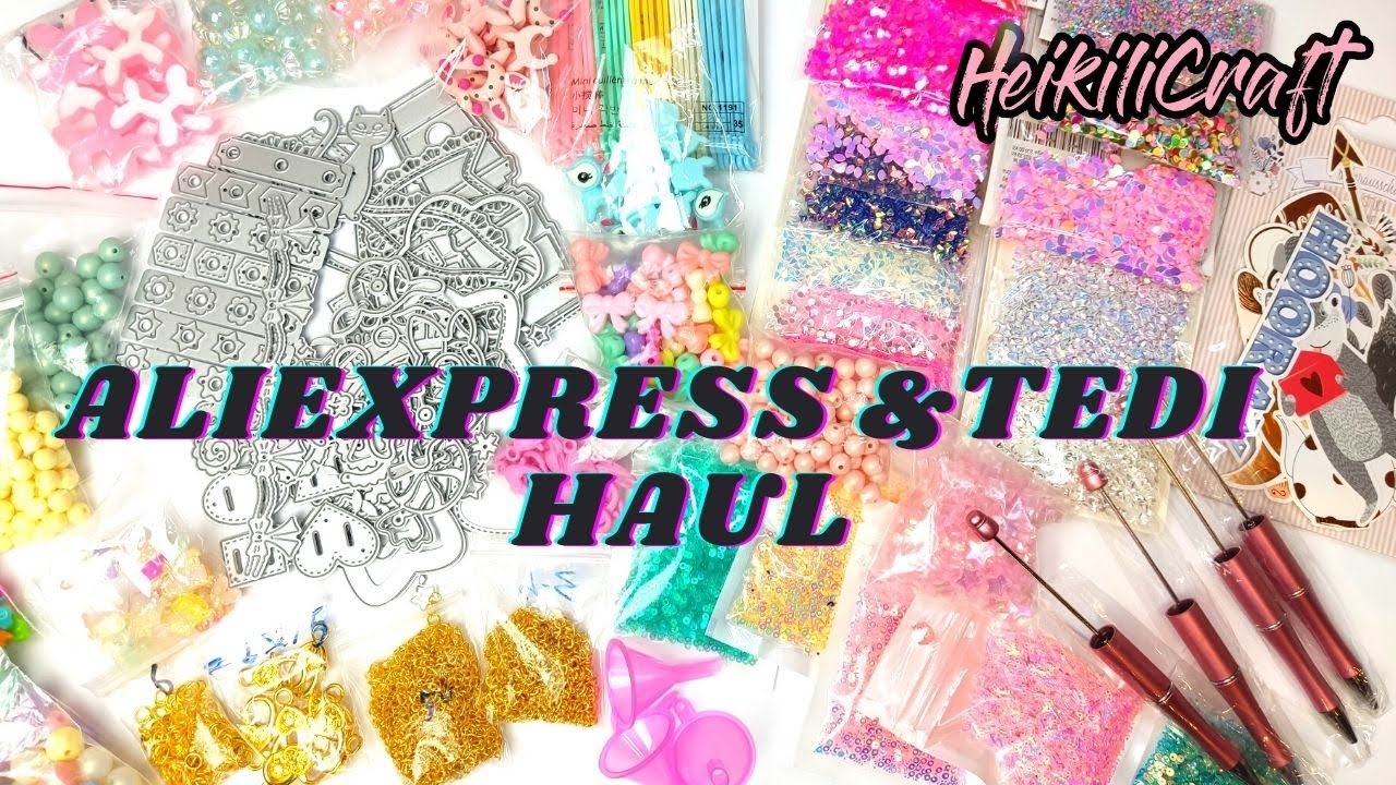 Mein Einkauf bei Aliexpress und Tedi | Bastel Haul | Stanzschablonen | Pailletten | Perlen | Ketten