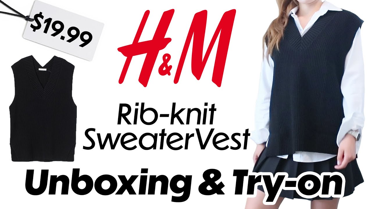 H&M Rib-knit Sweater Vest | Unboxing & Try-on | AERIN