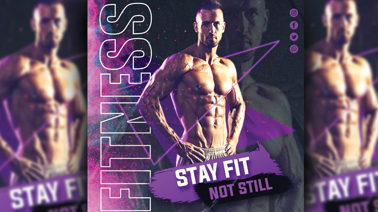 Fitness Gym Poster Design in Photoshop Tutorial for Social Media Platform | Neeraj Vernekar