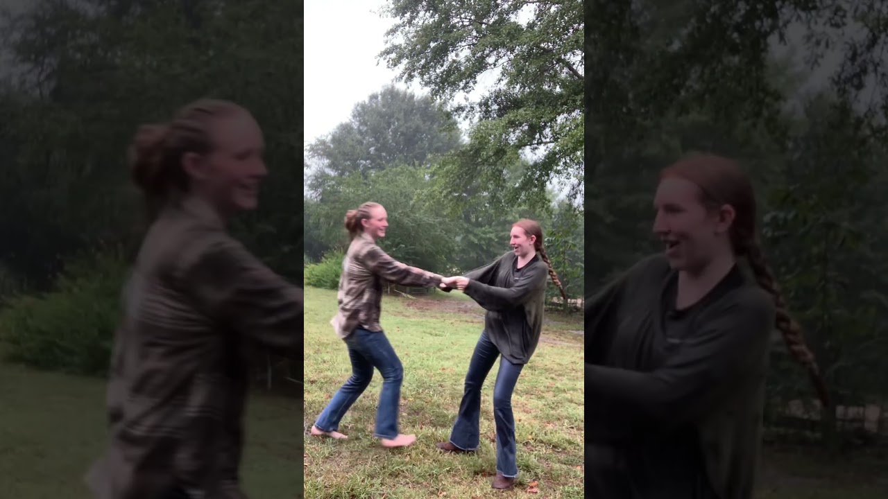 I love when it rains 💧#dancing #sisters #rain