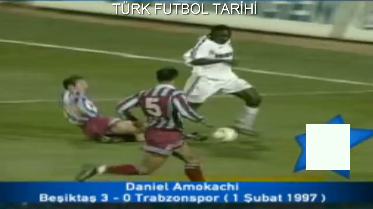 1996 1997 Beşiktaş Trabzonspor Daniel Amokachi'nin M&uuml;kemmel Gol&uuml;