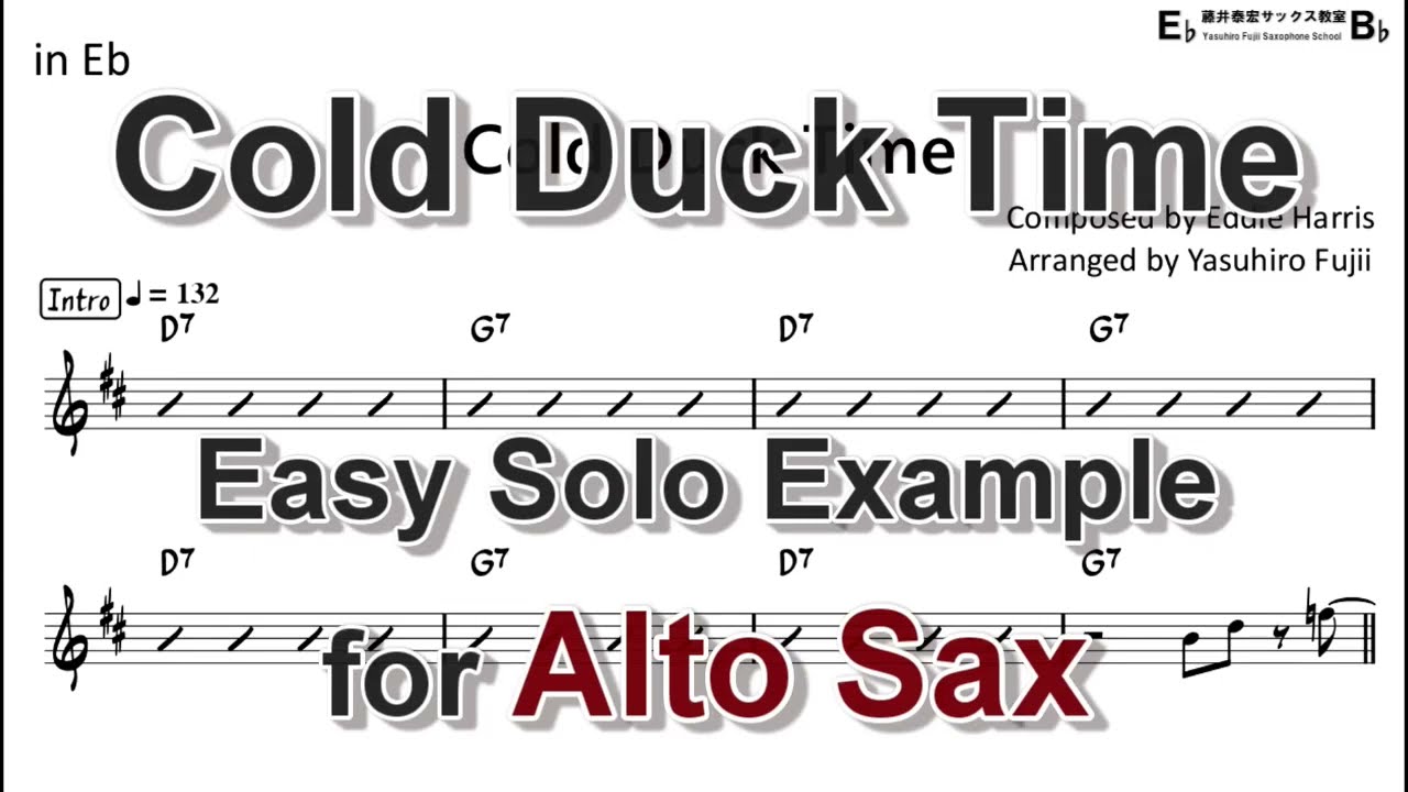 Cold Duck Time (Eddie Harris) - Easy Solo Example for Alto Sax