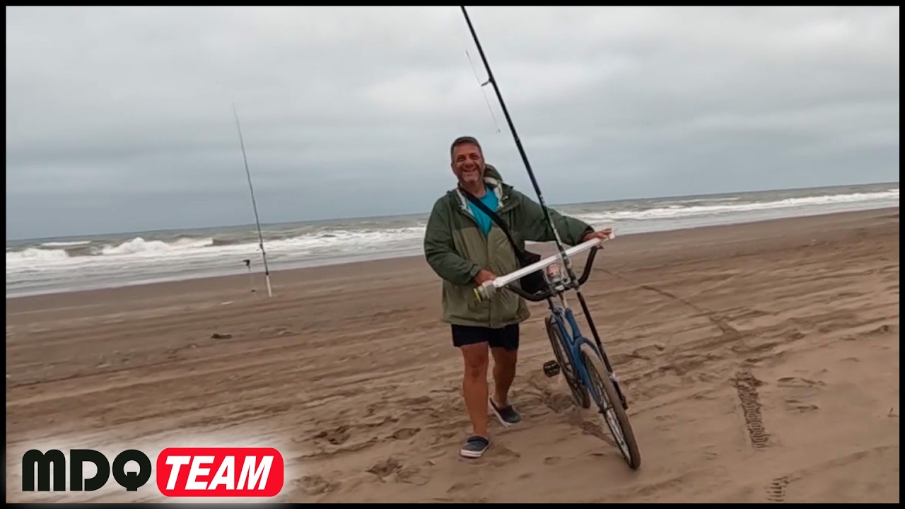 PESCA DE PLAYA - CORVINAS DE FINES DE ENERO - PESCA EN BICICLETA