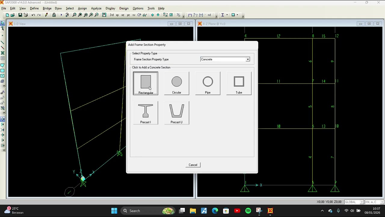MEMBUAT PORTAL 2D MENGGUNAKAN SAP2000 PART 1