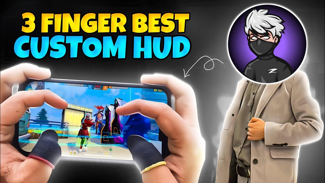 3 finger best custom hud code in free fire || @ZeroxFF full custom hud code
