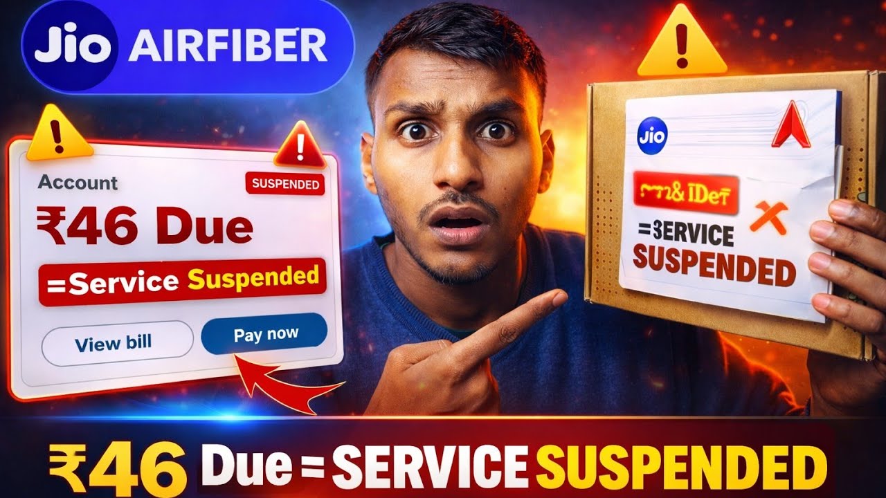Jio AirFiber 50% OFF Offer SCAM 😡 | ₹46.92 Due Bill Problem | jio Airfiber account Suspended