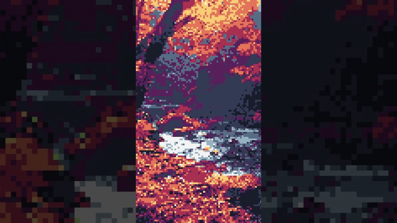 Cozy Autumn Ambience 🍁🍂📚☕️ - River Nature Sound - Relaxing Loop - Pixel Art