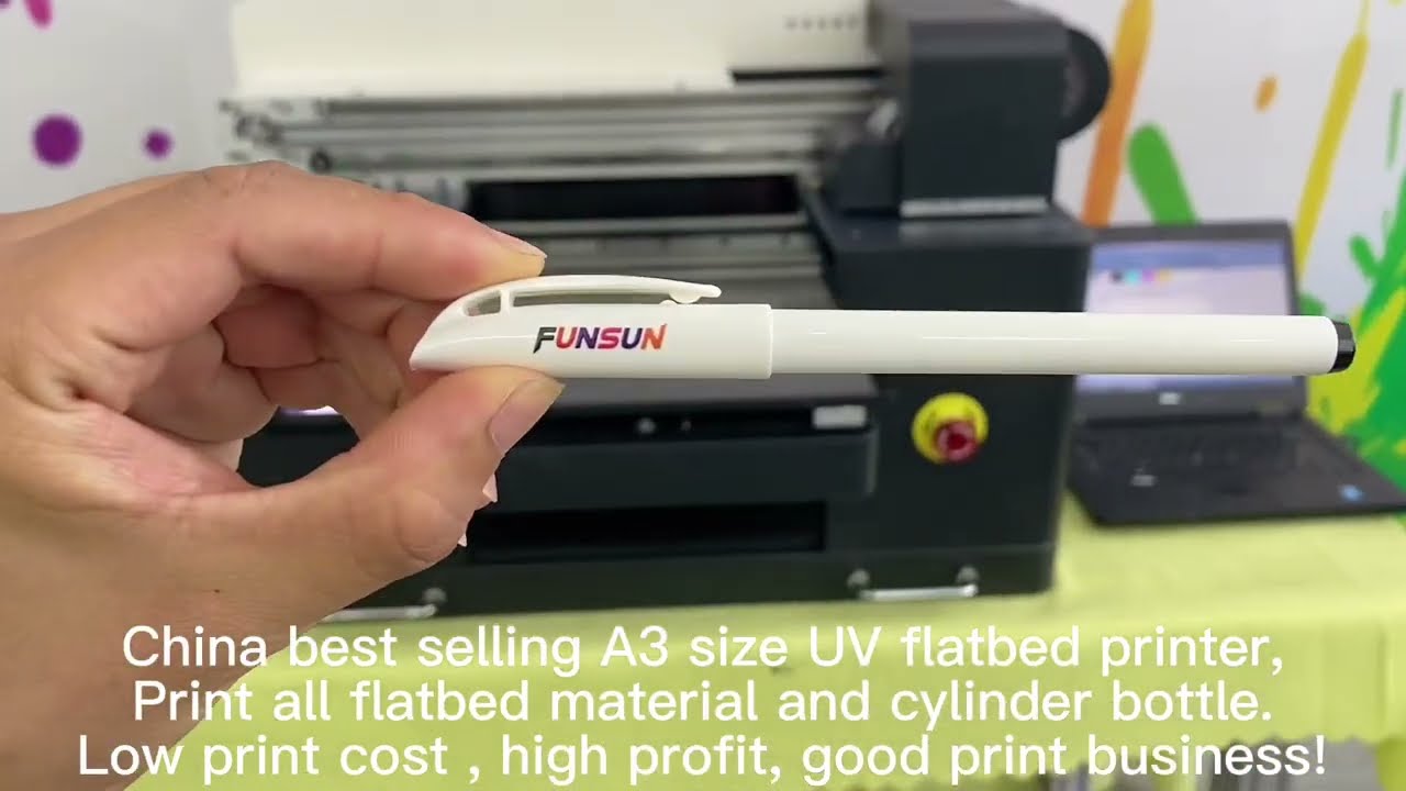 Pen printing by Funsun A3 UV Printer