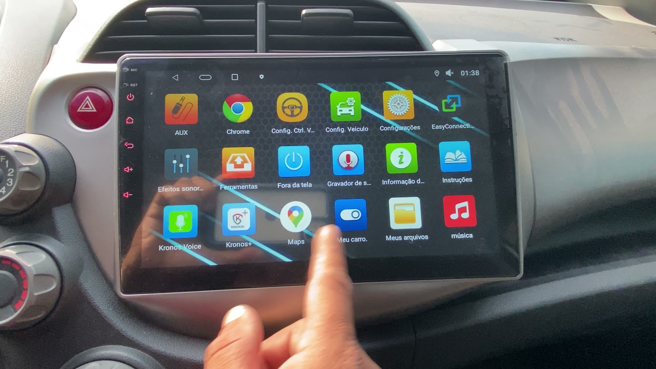 Honda Fit  2009 / 2010 / 2011 / 2012 / 2013 / 2014 - Central Multimídia Android Kronos T5