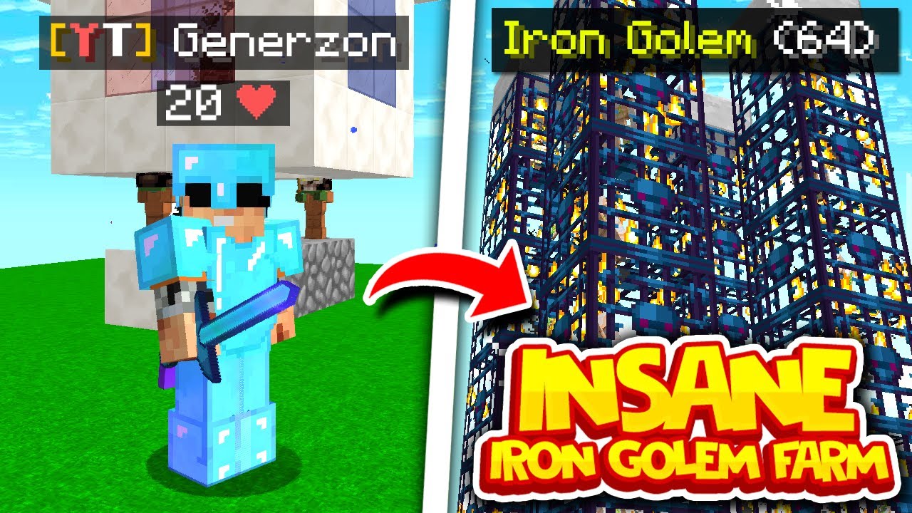 The MOST OP IRON GOLEM SPAWNER in MINECRAFT: SKYBLOCK | Minecraft SKYBLOCK SERVER #8