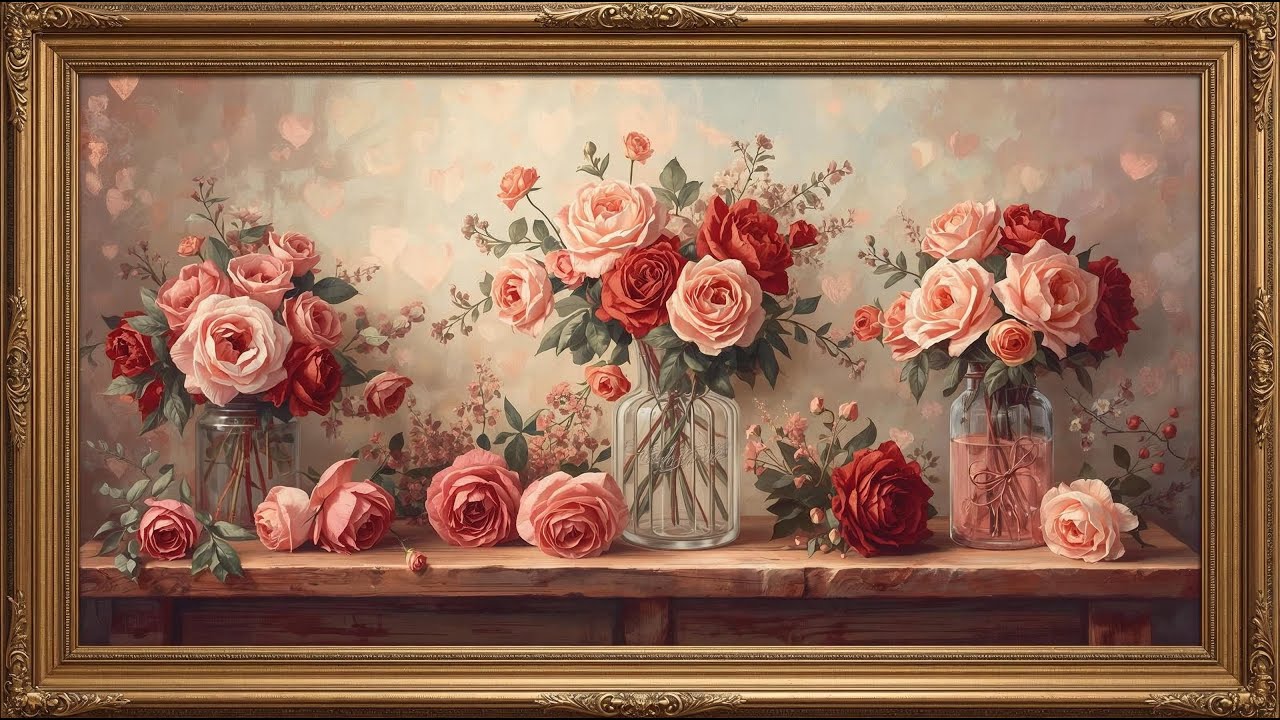 Vintage Roses & Romantic Valentine Ambience 🌹 Classic Floral Art