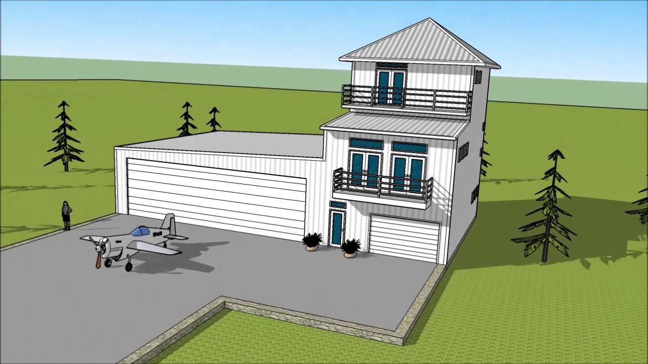 Metal Building - three story condo attached to airplane hangar