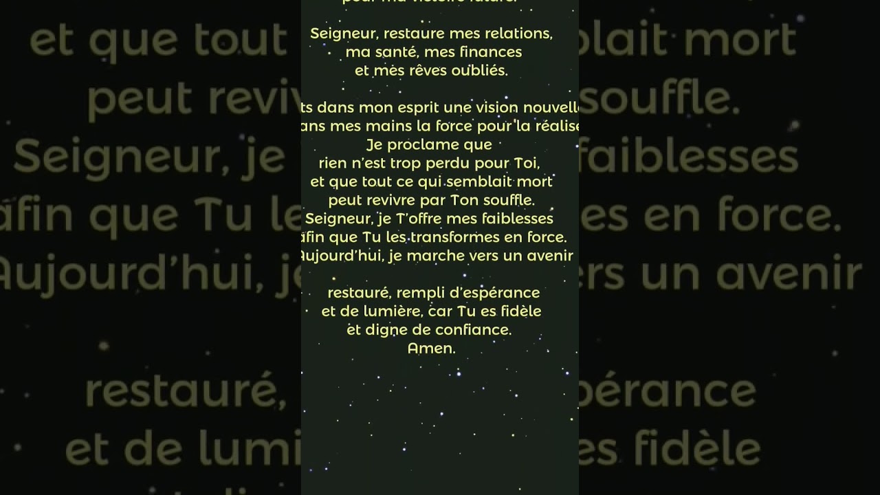 priere de restauration. 