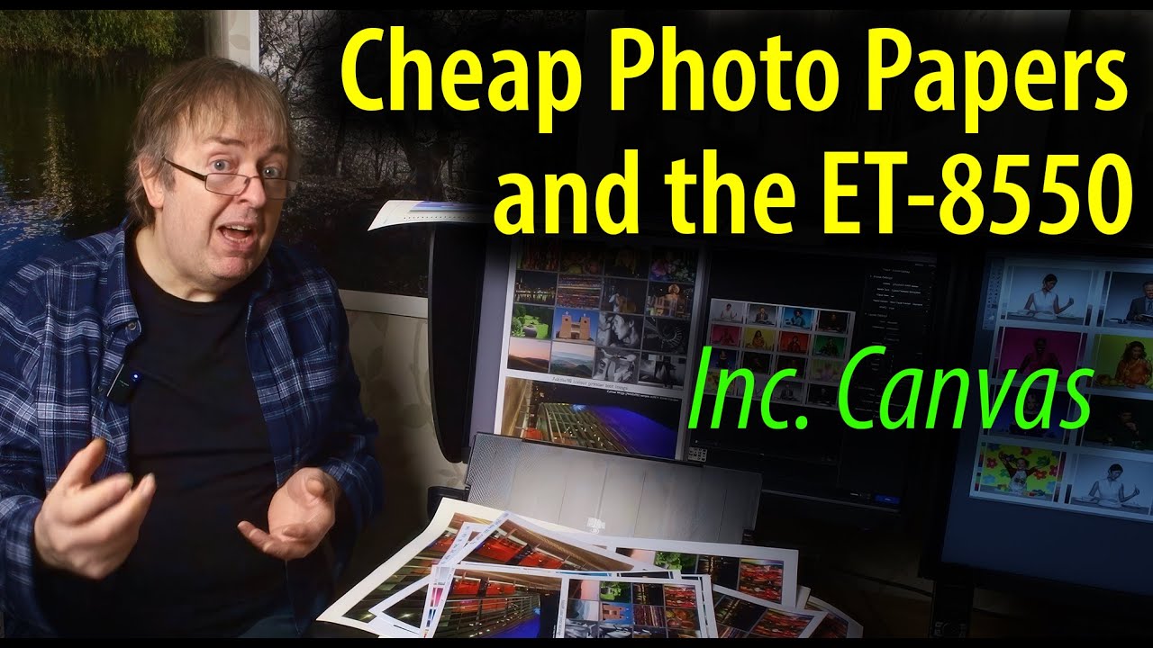 Протестировано на недорогую фотобумагу и холсты ET-8550.