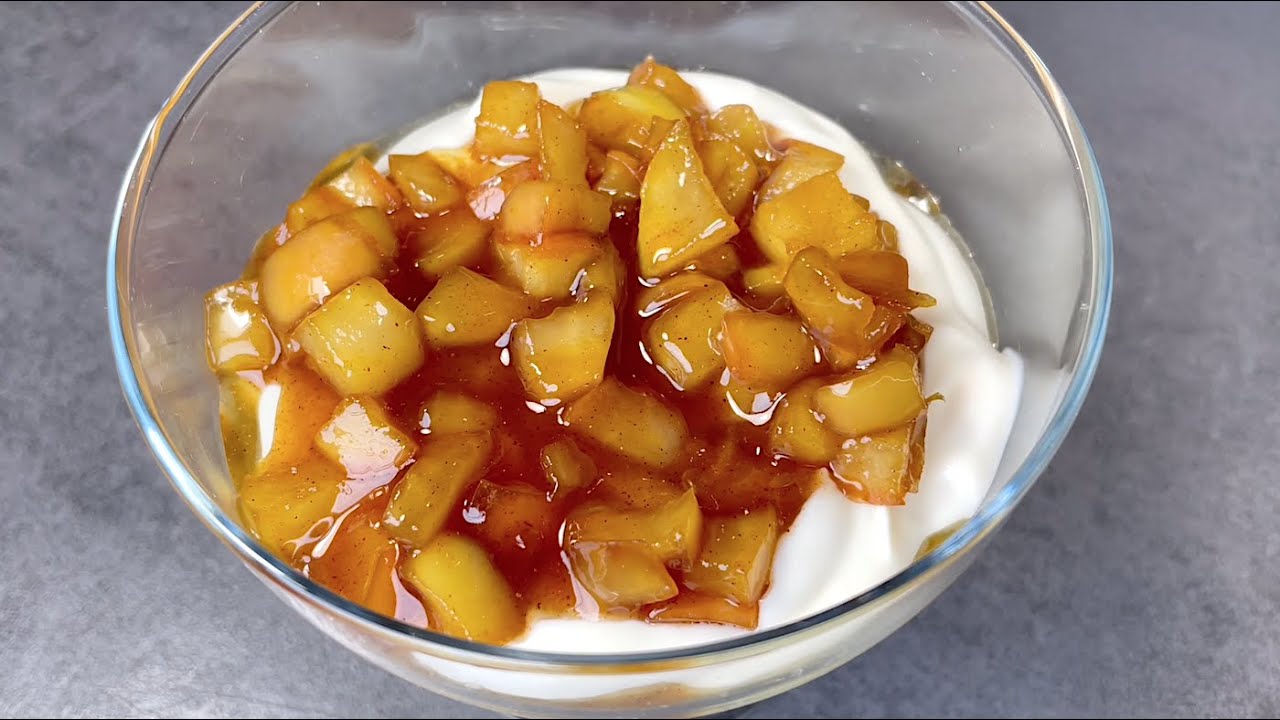 Лучший яблочный десерт в стакане, быстро и легко.