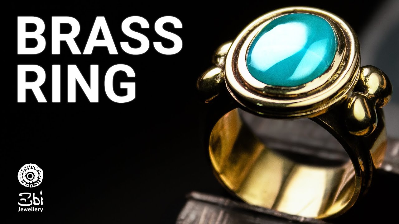 How to make Brass Ring with Green Agate | Jewelry Making Tutorial